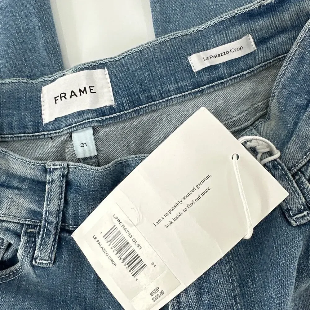 Frame Denim Women's Galeston Le Palazzo Crop Wide Leg Jeans Size 31 - Picture 5 of 10